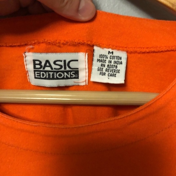 Vintage Basic Editions Halloween witch embroidered orange shirt size medium - Picture 6 of 7